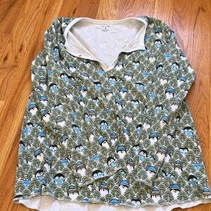 Roller Rabbit Patterned Long Sleeve Pajama Shirt